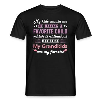 Grandchildren kids favorite - Men's T-Shirt - black - Front - AI Model Male 178 light (178cm)