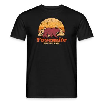 Parc National Vintage Vintage de Yosemite - T-shirt homme - noir - Devant - AI Model Male 178 light (178cm)