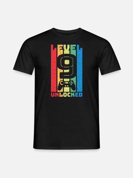 Retro Level 9 Unlocked - Men's T-Shirt - black