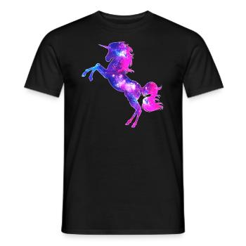 Galaxy Einhorn unicorn space Pferd fantasy Mädchen - Männer T-Shirt - Schwarz - Vorne - AI Model Male 178 light (178cm)