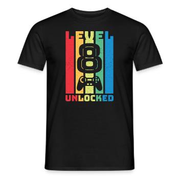 8-jähriger Video-Gamer-Geburtstag - Männer T-Shirt - Schwarz - Vorne - AI Model Male 178 light (178cm)