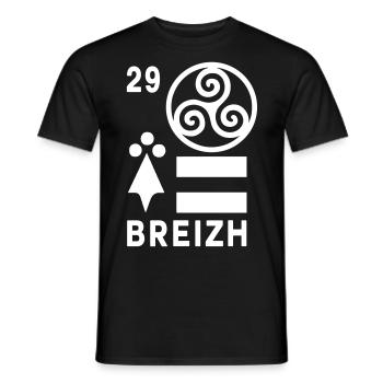 Finistère 29 - T-shirt homme - noir - Devant - AI Model Male 178 light (178cm)