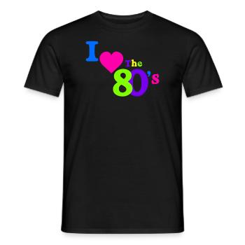 I Heart the 80's - Men's T-Shirt - black - Front - AI Model Male 178 light (178cm)
