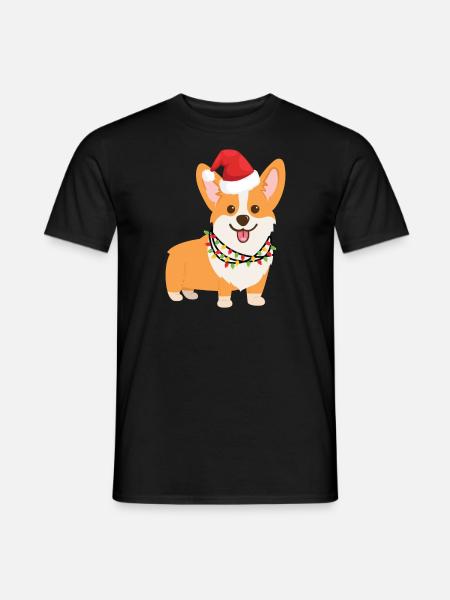 Navidad Pembroke Galés Corgi - Mænd T-shirt - sort