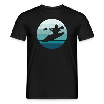 Whitewater Kayak Kayaking Retro Style - Men's T-Shirt - black - Front - AI Model Male 178 light (178cm)