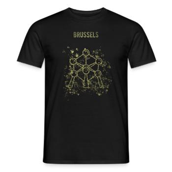Brüssel Atomium Wahrzeichen Belgien - Männer T-Shirt - Schwarz - Vorne - AI Model Male 178 light (178cm)
