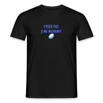 j peux pas j ai rugby - T-shirt homme - noir - Devant - AI Model Male 178 light (178cm)