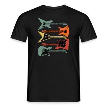 Retro E-Gitarren Vintage-Stil - Männer T-Shirt - Schwarz - Vorne - AI Model Male 178 light (178cm)