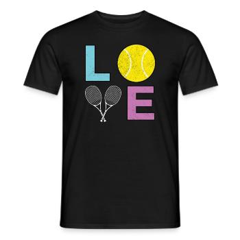 Love Tennis - Conception de joueur de tennis - T-shirt homme - noir - Devant - AI Model Male 178 light (178cm)