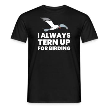 Vogelbeobachtung, Vogelbeobachtung Wortspiel - TERN Up - Männer T-Shirt - Schwarz - Vorne - AI Model Male 178 light (178cm)