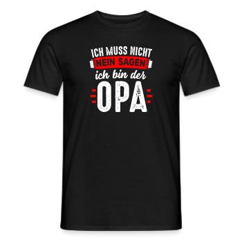Ich muss nicht NEIN sagen ich bin der Opa - Männer T-Shirt - Schwarz - Vorne - AI Model Male 178 light (178cm)