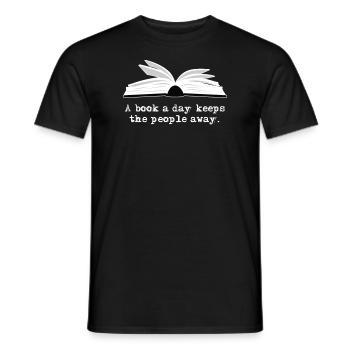 Book Lover Design - A Book A Day - Men's T-Shirt - black - Front - AI Model Male 178 light (178cm)