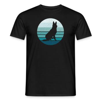 German Shepherd - Retro, Vintage Style - Men's T-Shirt - black - Front - AI Model Male 178 light (178cm)