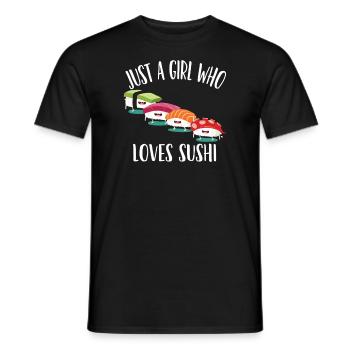 Lustiges Kawaii-Sushi Nur ein Mädchen, das Sushi liebt - Männer T-Shirt - Schwarz - Vorne - AI Model Male 178 light (178cm)