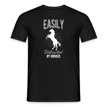 Facilement distrait par les chevaux - T-shirt homme - noir - Devant - AI Model Male 178 light (178cm)