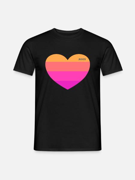 MOIN Herz - Männer T-Shirt - Schwarz