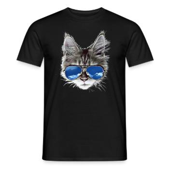 cool cat - Männer T-Shirt - Schwarz - Vorne - AI Model Male 178 light (178cm)