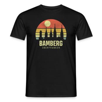 Bamberg Bamberger Stadt Oberfranken Koordinaten - Männer T-Shirt - Schwarz - Vorne - AI Model Male 178 light (178cm)