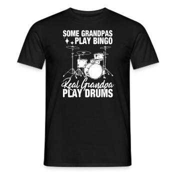 Papy batterie - T-shirt homme - noir - Devant - AI Model Male 178 light (178cm)