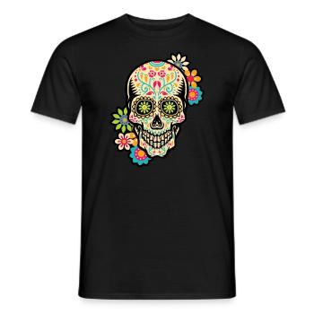 Crâne de sucre, jour des morts, Dia de los Muertos - T-shirt homme - noir - Devant - AI Model Male 178 light (178cm)