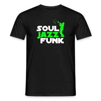 Soul jazz funk - Men's T-Shirt - black - Front - AI Model Male 178 light (178cm)