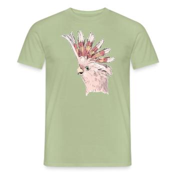 Papagei Kakadu Punk Vogel Geschenk - Männer T-Shirt - Sage - Vorne - AI Model Male 178 light (178cm)