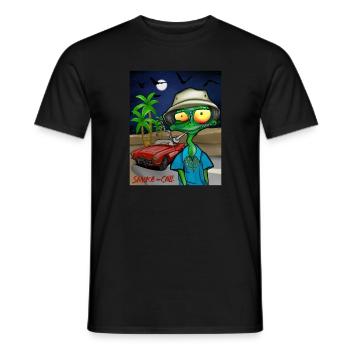 kiffende Eidechse - fear and loathing - Männer T-Shirt - Schwarz - Vorne - AI Model Male 178 light (178cm)