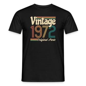 Cadeau pour les personnes nées en 1972 - Rétro, Vintage - T-shirt homme - noir - Devant - AI Model Male 178 light (178cm)