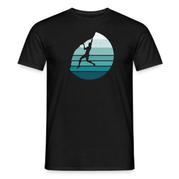 Rock Climbing Climber Vintage Sunset - Men's T-Shirt - black - Front - AI Model Male 178 light (178cm)