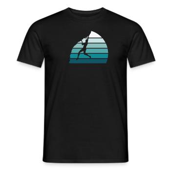 Rock Climbing Climber Vintage Blue Stripes - Men's T-Shirt - black - Front - AI Model Male 178 light (178cm)