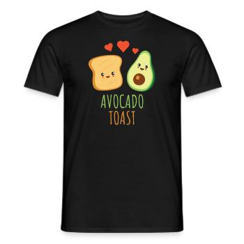 Avocat Toast Cute Faces Kawaii - T-shirt homme - noir - Devant - AI Model Male 178 light (178cm)