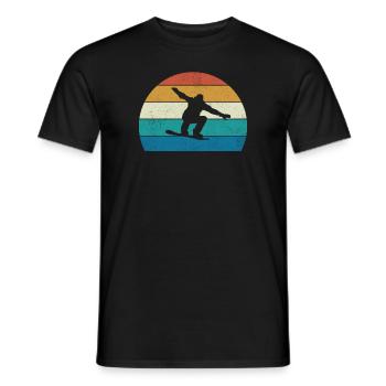 Snowboarding Retro Vintage Snowboard Silhouette - Men's T-Shirt - black - Front - AI Model Male 178 light (178cm)
