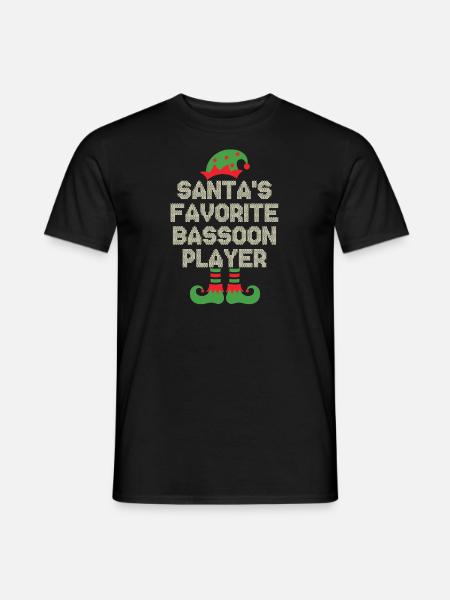 Santa s Favorite Bassoon Player Funny Christmas - Men's T-Shirt - black