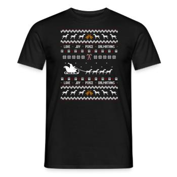 Dalmatian Christmas Ugly Christmas - Men's T-Shirt - black - Front - AI Model Male 178 light (178cm)