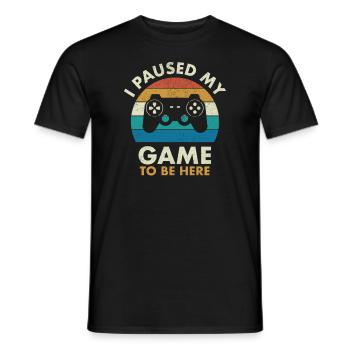 Vintage Ich habe meinen Game Gamer angehalten - Männer T-Shirt - Schwarz - Vorne - AI Model Male 178 light (178cm)