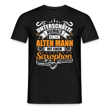 Saxophon Musiker Mann Männer Spruch - Männer T-Shirt - Schwarz - Vorne - AI Model Male 178 light (178cm)