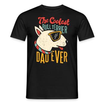 The coolest bull terrier dad ever - Men's T-Shirt - black - Front - AI Model Male 178 light (178cm)