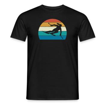 SkiEuse Vintage Femmes Filles - T-shirt homme - noir - Devant - AI Model Male 178 light (178cm)