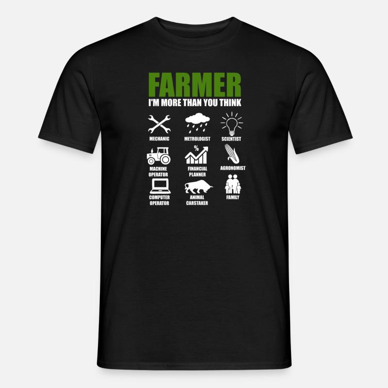 Landwirt Farmer Bauer Traktor Bauernhof Stall - Mænd T-shirt - sort