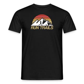 Trail Runner Run Trails for Women, Girls - Men's T-Shirt - black - Front - AI Model Male 178 light (178cm)