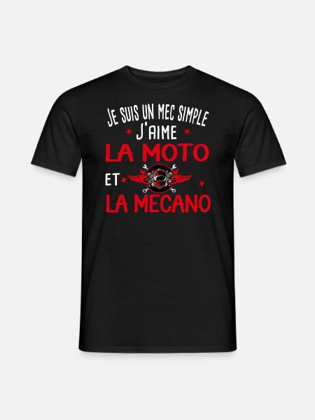 Moto, mécano. Cadeau homme mécanique motard - T-shirt homme - noir