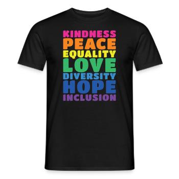 Rainbow Colors Diversity Inclusion - Men's T-Shirt - black - Front - AI Model Male 178 light (178cm)