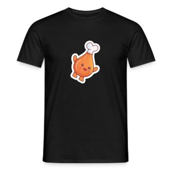 Happy Hot Dog - Manger Kawaii Design - T-shirt homme - noir - Devant - AI Model Male 178 light (178cm)