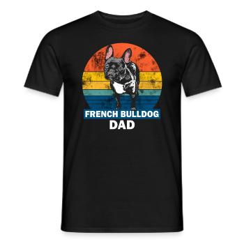 French Bulldog Dad Retro Grunge - T-shirt homme - noir - Devant - AI Model Male 178 light (178cm)