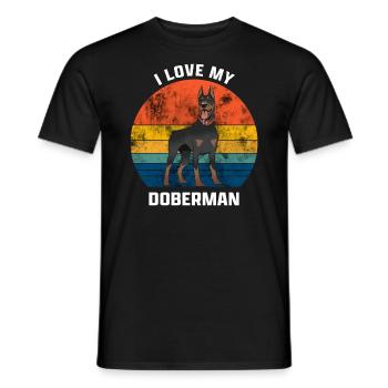 I Love my Doberman - T-shirt homme - noir - Devant - AI Model Male 178 light (178cm)
