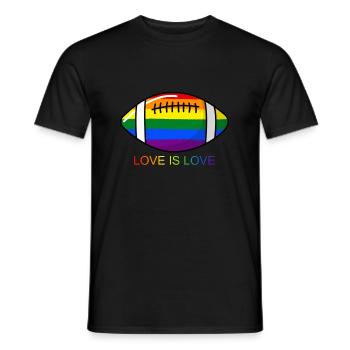 Liebe ist Liebe - Pride Rainbow Football - Männer T-Shirt - Schwarz - Vorne - AI Model Male 178 light (178cm)