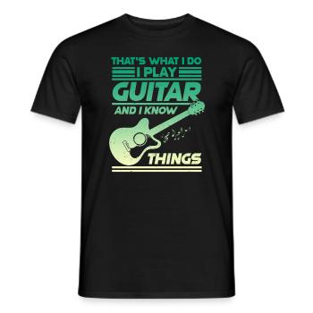 Guitar Music Guitarist Papa Guitar Grandpa - Men's T-Shirt - black - Front - AI Model Male 178 light (178cm)