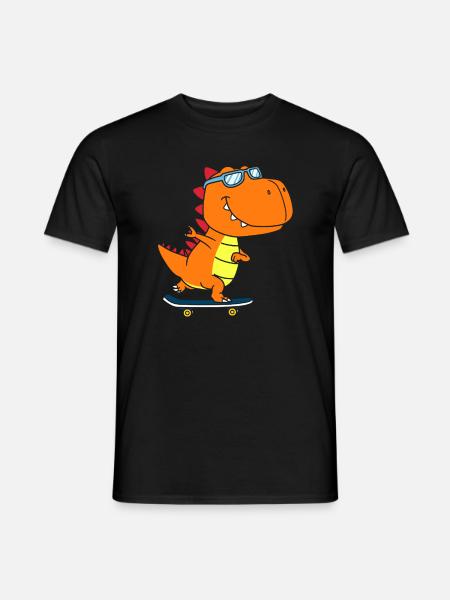 T-Rex Dinosaur Trex Dino Skateboard - Men's T-Shirt - black