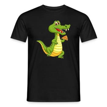 Amateurs de pizza Crocodile Alligator - T-shirt homme - noir - Devant - AI Model Male 178 light (178cm)