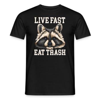 Raccoon Raccoons animal marsupial - Men's T-Shirt - black - Front - AI Model Male 178 light (178cm)